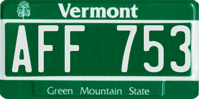 VT license plate AFF753