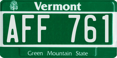 VT license plate AFF761
