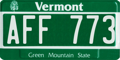 VT license plate AFF773