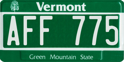 VT license plate AFF775