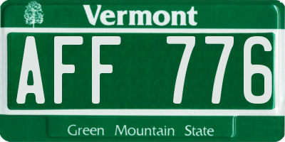 VT license plate AFF776