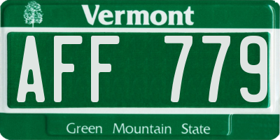 VT license plate AFF779