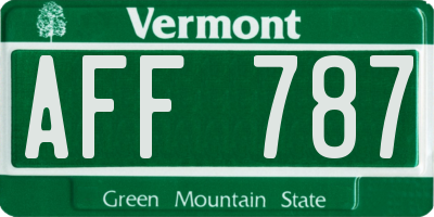 VT license plate AFF787