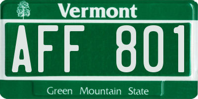 VT license plate AFF801