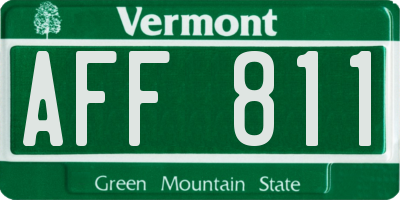 VT license plate AFF811