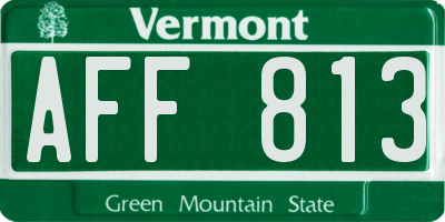 VT license plate AFF813