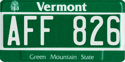 VT license plate AFF826