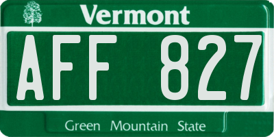 VT license plate AFF827
