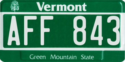VT license plate AFF843