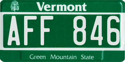 VT license plate AFF846