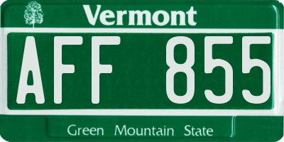 VT license plate AFF855