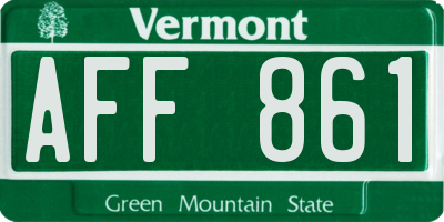 VT license plate AFF861