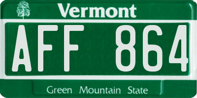 VT license plate AFF864
