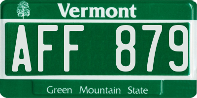 VT license plate AFF879