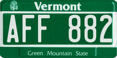 VT license plate AFF882