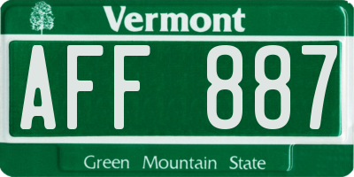 VT license plate AFF887