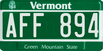 VT license plate AFF894