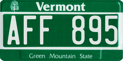 VT license plate AFF895