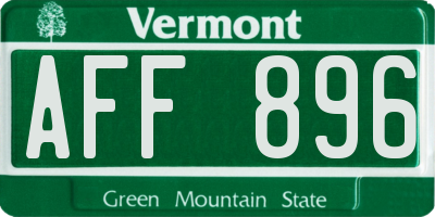 VT license plate AFF896