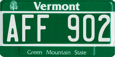 VT license plate AFF902
