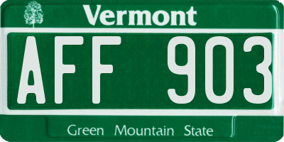 VT license plate AFF903