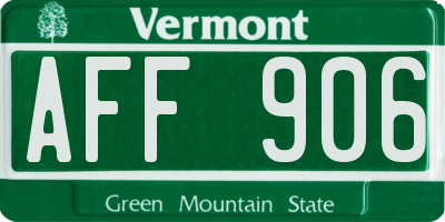 VT license plate AFF906
