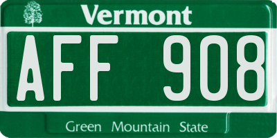 VT license plate AFF908