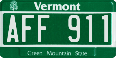 VT license plate AFF911