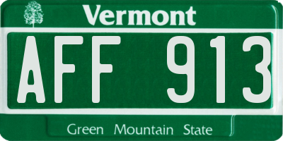 VT license plate AFF913