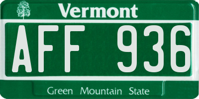 VT license plate AFF936