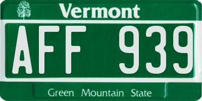 VT license plate AFF939
