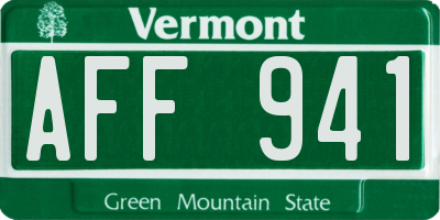 VT license plate AFF941