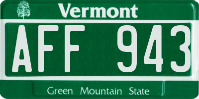 VT license plate AFF943