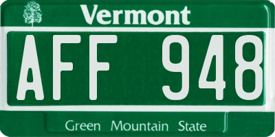 VT license plate AFF948