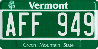 VT license plate AFF949