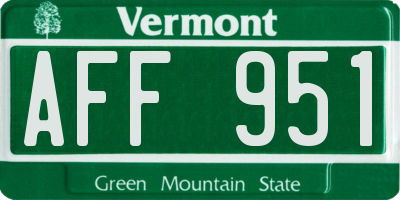 VT license plate AFF951