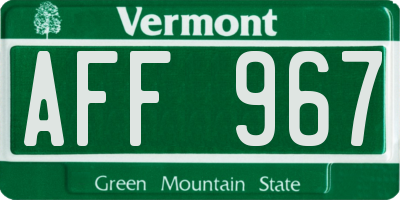 VT license plate AFF967