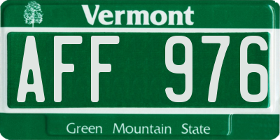 VT license plate AFF976