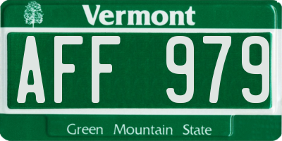 VT license plate AFF979