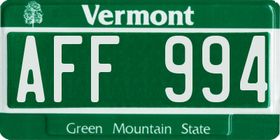 VT license plate AFF994