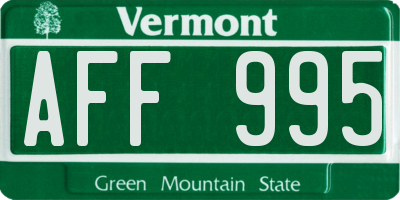 VT license plate AFF995
