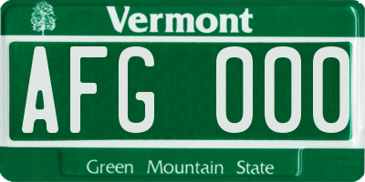VT license plate AFG000