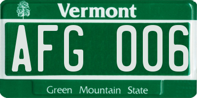 VT license plate AFG006