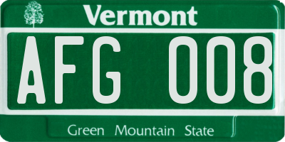 VT license plate AFG008