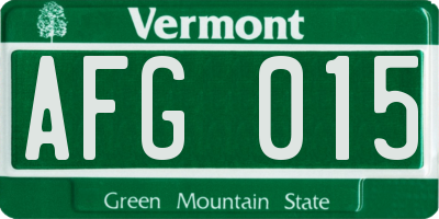 VT license plate AFG015