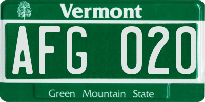 VT license plate AFG020