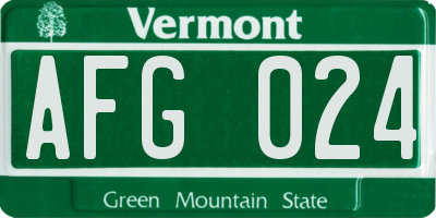 VT license plate AFG024