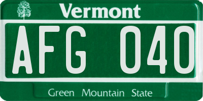 VT license plate AFG040
