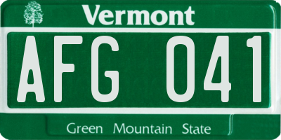 VT license plate AFG041