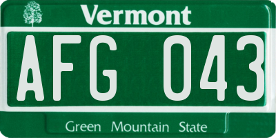 VT license plate AFG043
